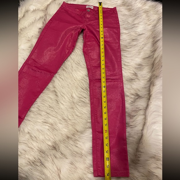 Aeropostale - Sexy  Skinny / Stretch Pink Metallic Pants - size 5/6 - BEAUTIFUL - Picture 7 of 8